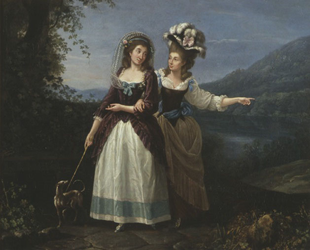 Aleksandra and Izabela Potocki taking a stroll near to lake Albano.